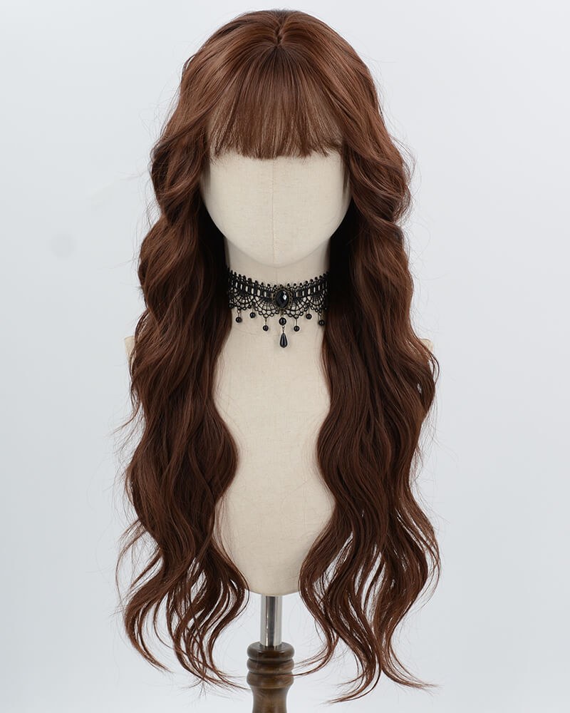 Long Brown Curly Synthetic Wig HW801 — view 1