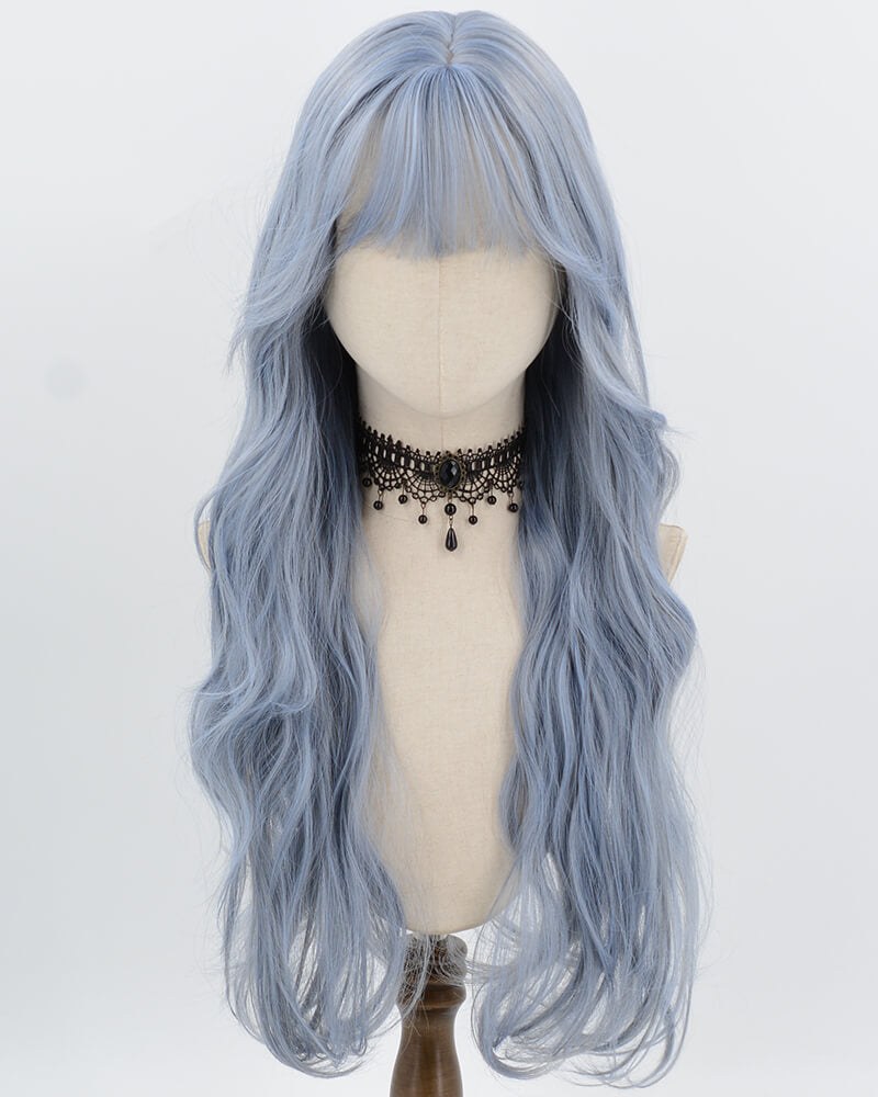 Blue Long Curly Synthetic Wig HW805 — view 1
