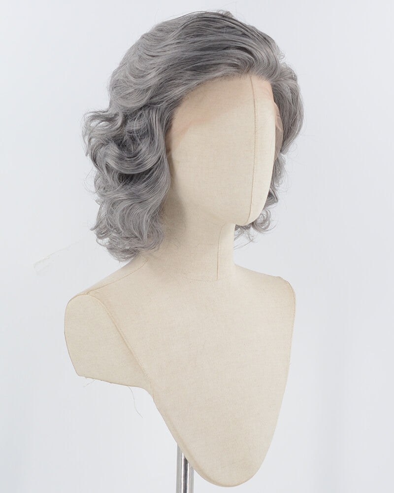 Short Wavy Grey Synthetic Lace Front Wig WW933 — view 2