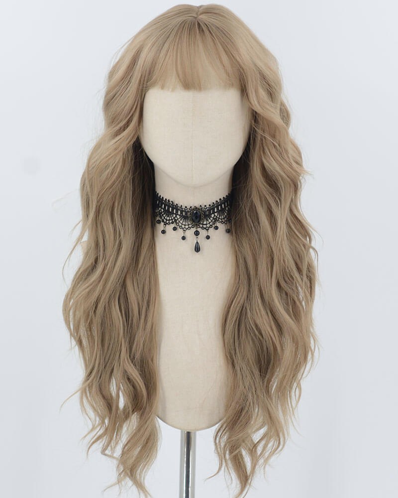 Brown curly Synthetic Wig HW675 — view 1