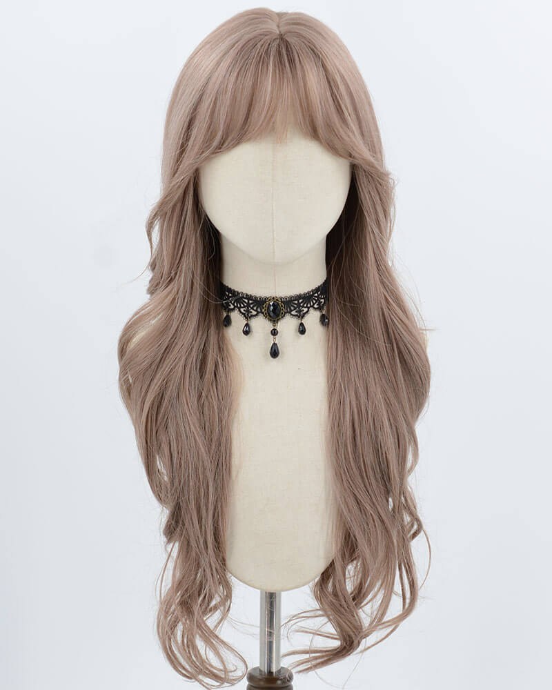 Dark Pink Purple Wavy Synthetic Wig HW769 — view 1