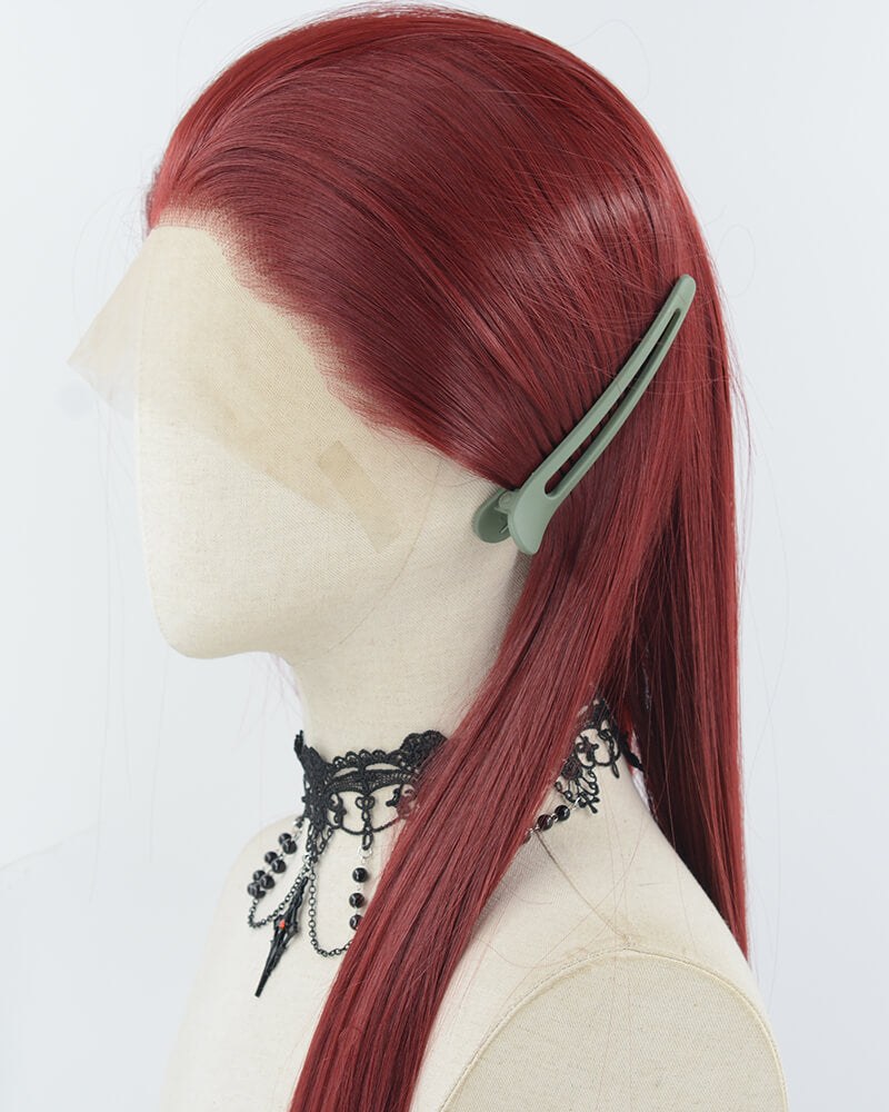 38Inch Long Wine Red Synthetic Lace Front Wig WW961 — view 3