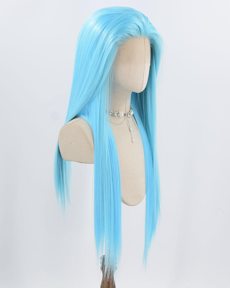 Blue Long Straight Synthetic Lace Front Wig WW982 — view 2
