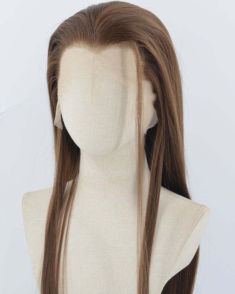 Brown Straight Synthetic Lace Front Men's Wig MW062 — view 1