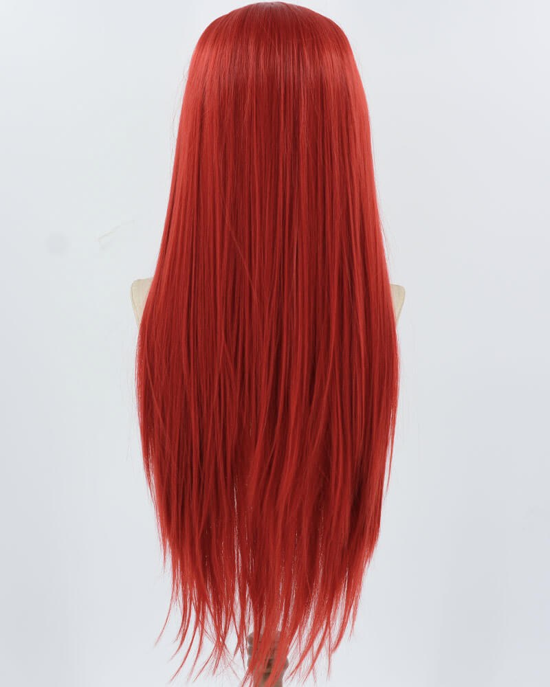 Red Long Straight Synthetic Lace Front Wig WW886 — view 3