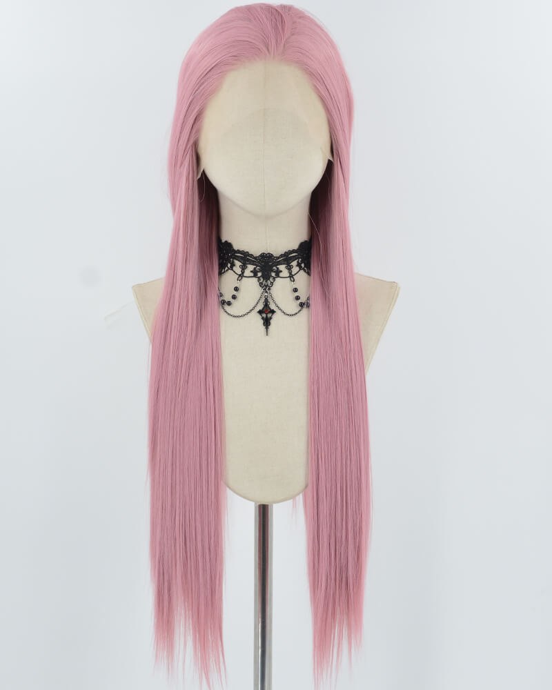 Pink Synthetic Lace Front Wig WW1034 — view 1