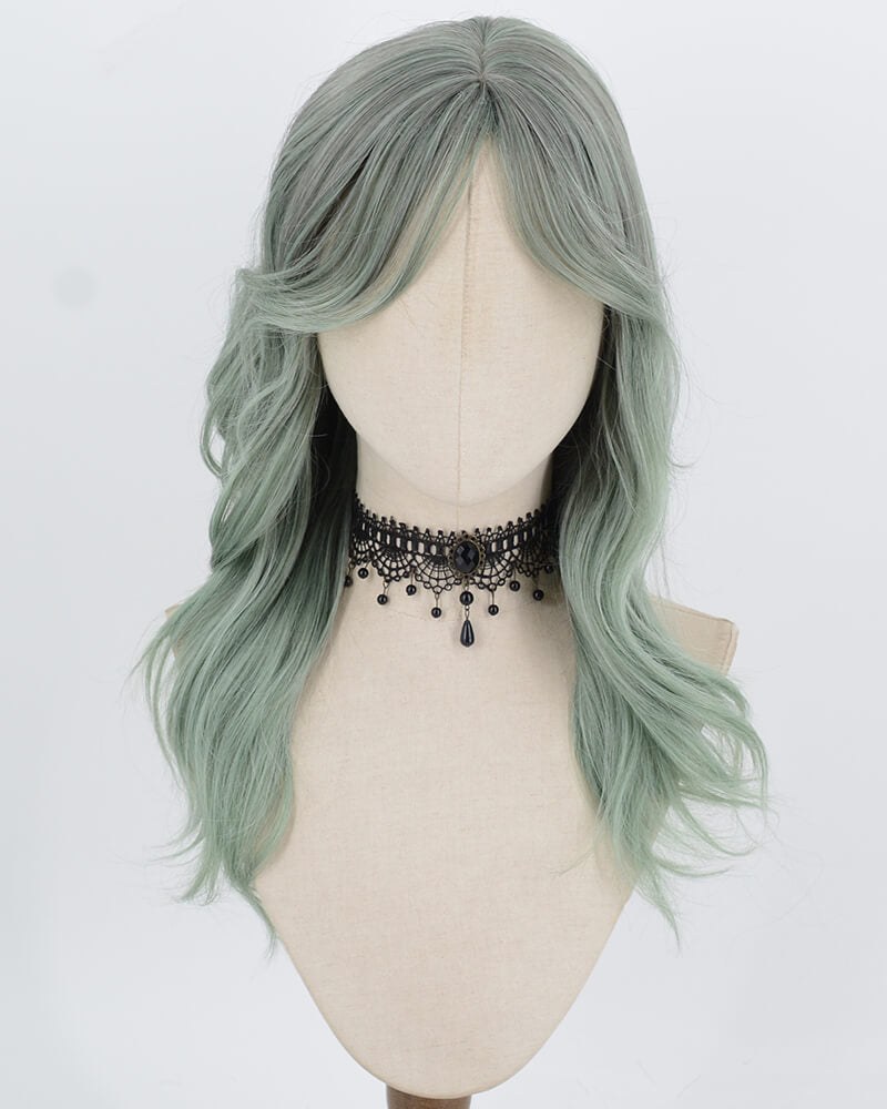 Green Wavy Synthetic Wig HW829 — view 1