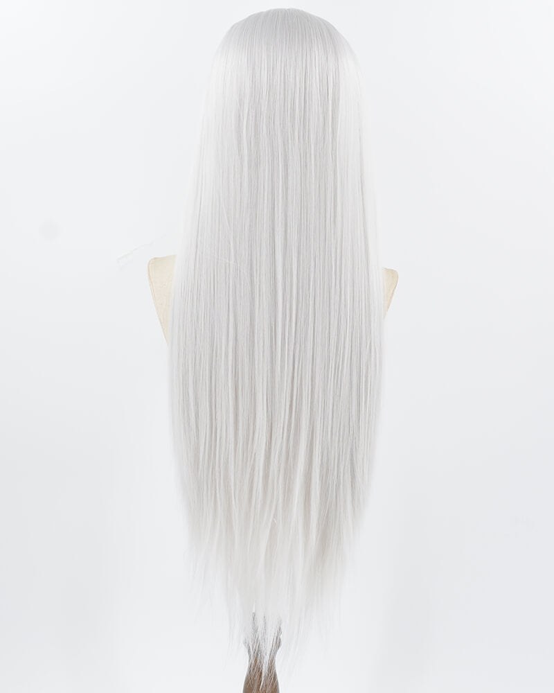 Silver Straight Synthetic Lace Front Men's Wig MW057 — view 4