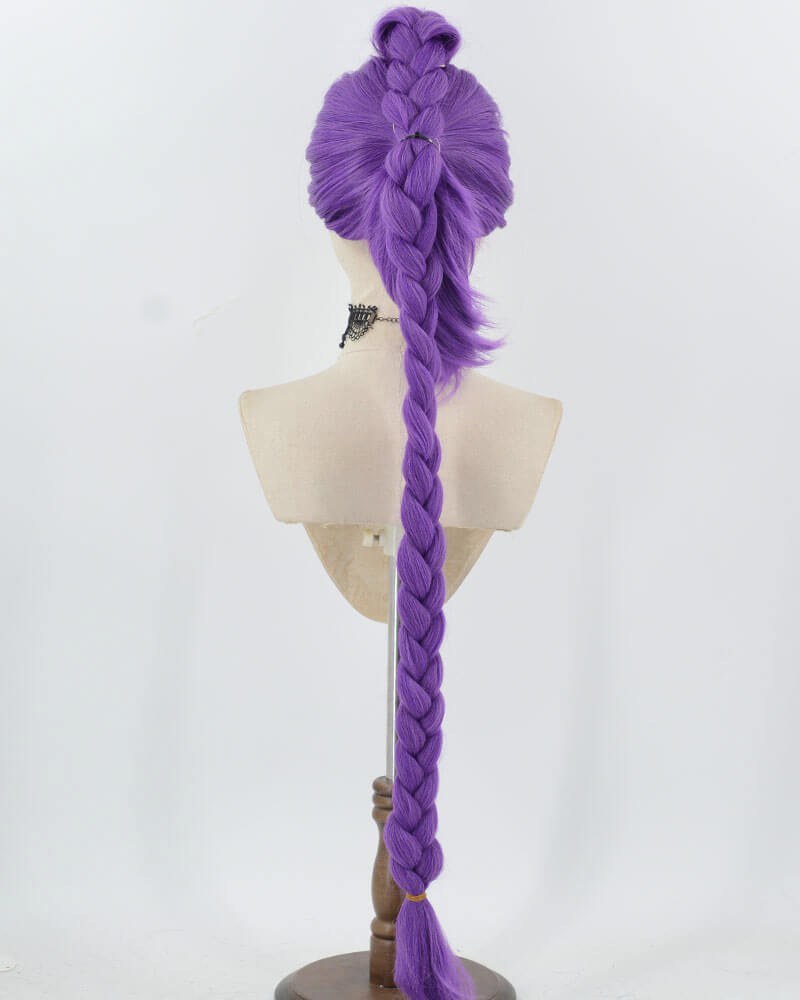 KPop Demon Hunters Rumi Purple Braided Synthetic Wig HW725 — view 3