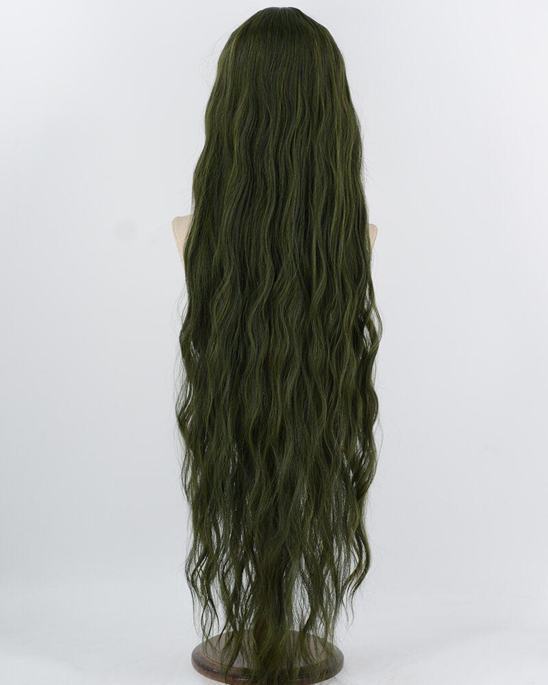 40Inch Long Green Curly Synthetic Wig HW855 — view 4