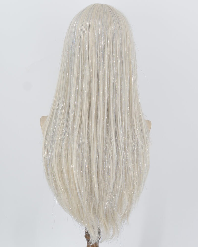 Platinum Blonde Tinsel Synthetic Wig HW848 — view 3