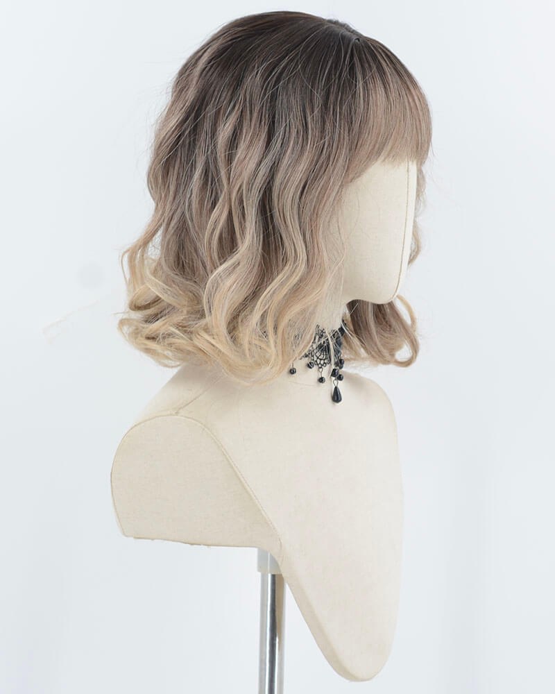 Ombre Brown Short Wavy Synthetic Wig HW760 — view 2