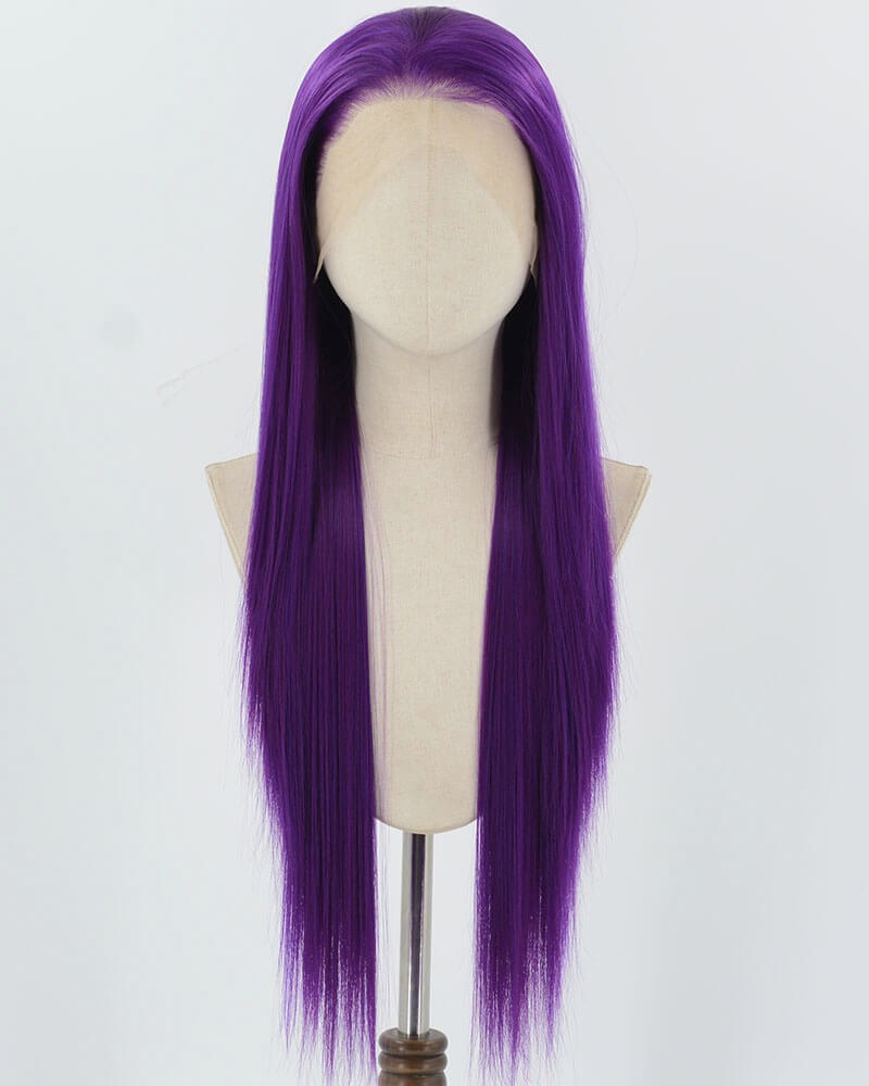 Purple Long Straight Synthetic Lace Front Wig WW898 — view 1