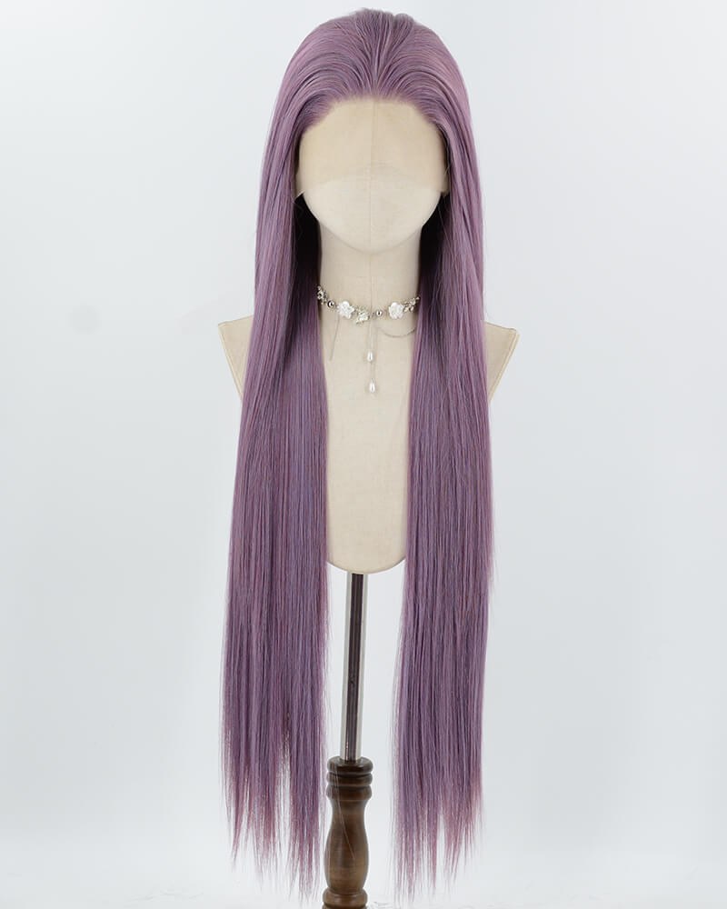 38inch Long Mixed Purple Synthetic Lace Front Wig WW1027 — view 1