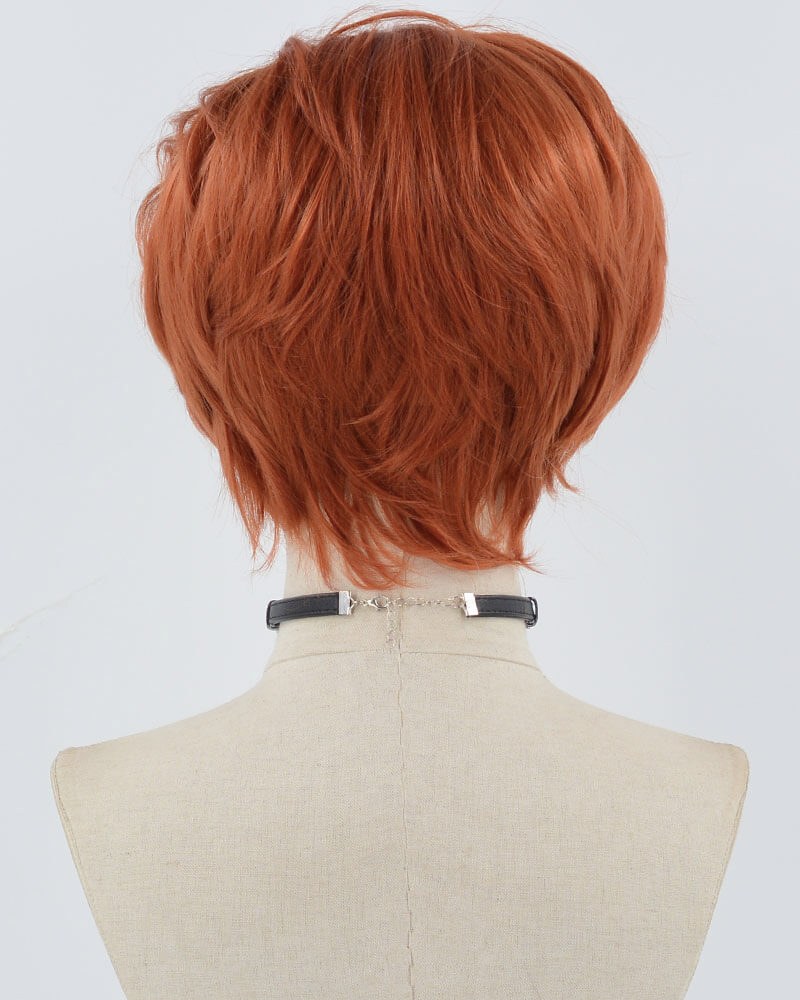 Copper Red Short Synthetic Lace Front Men's Wig MW033 — view 3