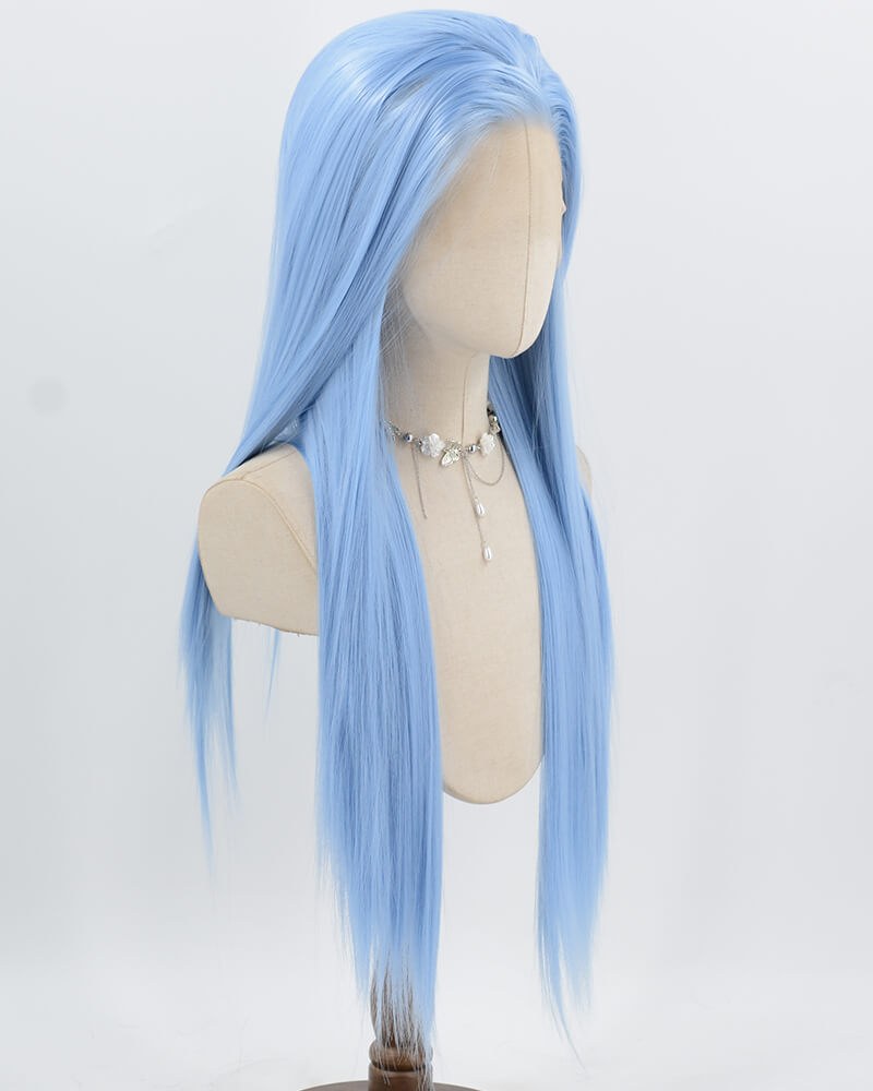 Blue Long Straight Synthetic Lace Front Wig WW994 — view 2