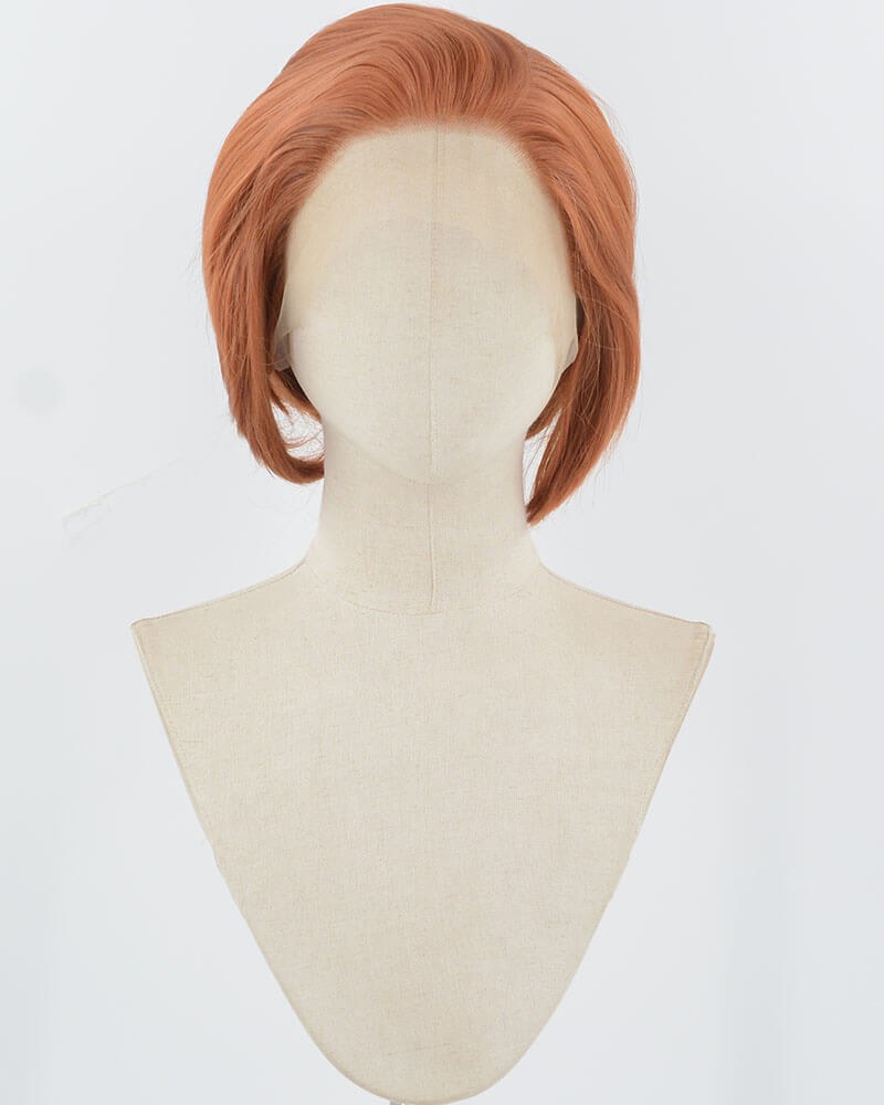 Orange Short Synthetic Lace Front Men's Wig MW038 — view 1