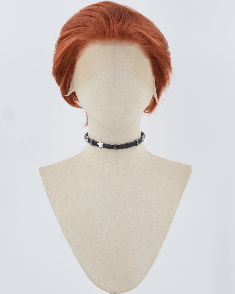 Copper Red Short Synthetic Lace Front Men's Wig MW033 — view 1