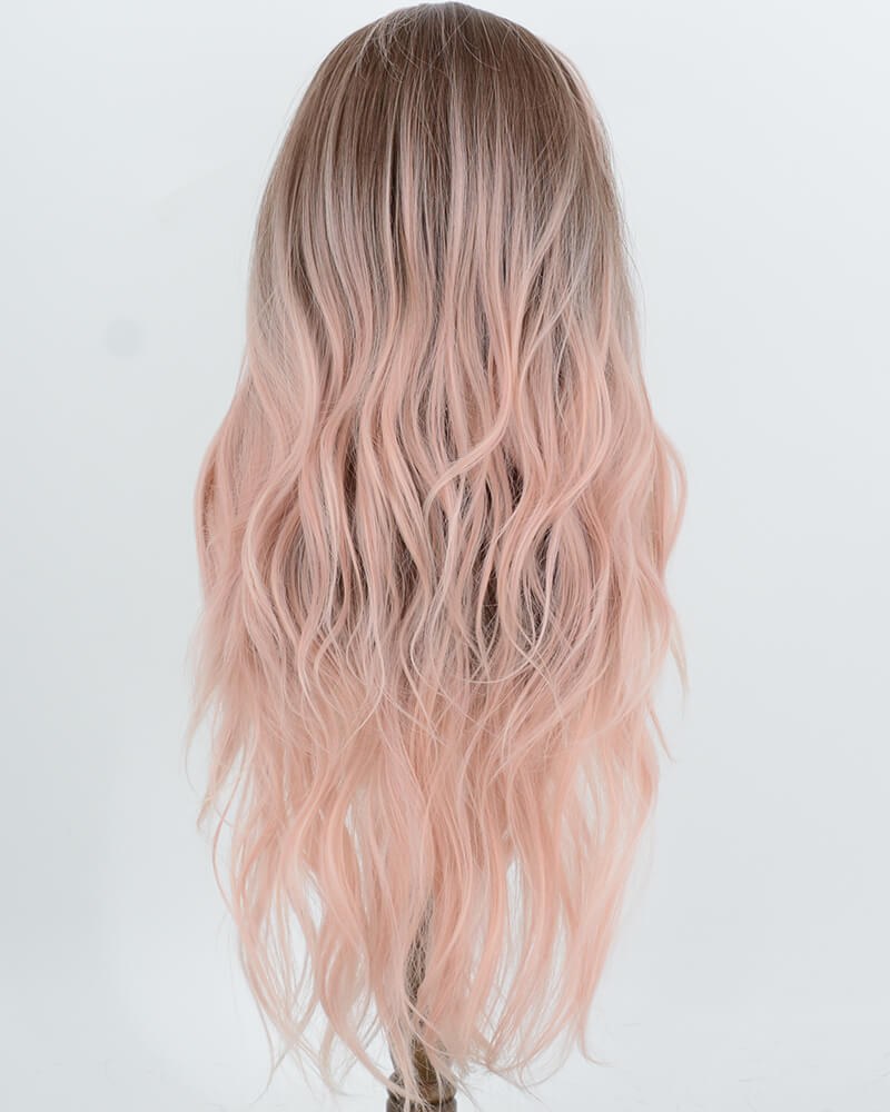 Ombre Pink Synthetic Lace Front Wig WW1058 — view 3