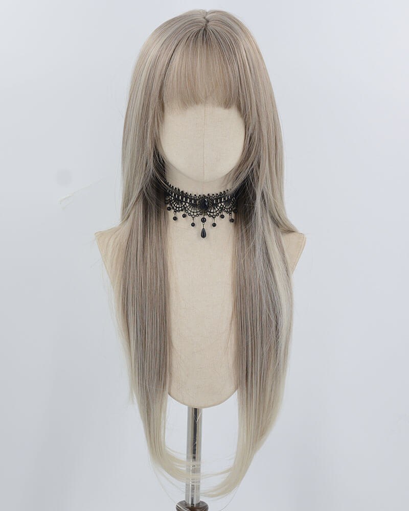 30Inch Long Grey Ombre Synthetic Wig HW763 — view 1