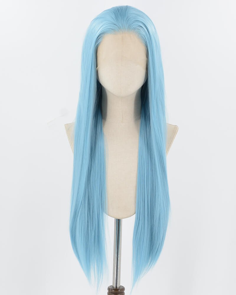 Blue Long Straight Synthetic Lace Front Wig WW951 — view 1