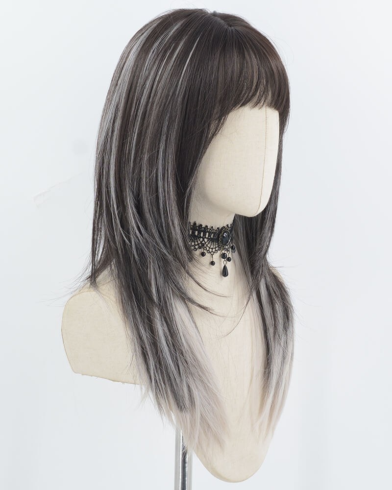 Black Grey Synthetic Wig HW748 — view 2