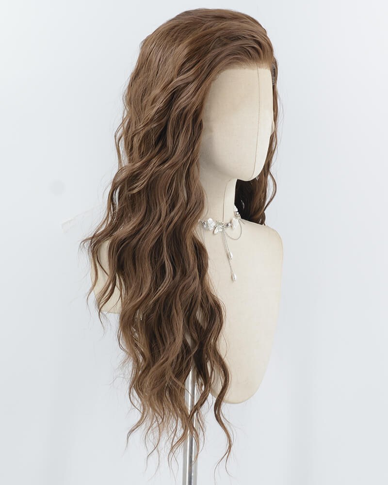 Brown Curly Synthetic Lace Front Wig WW970 — view 2