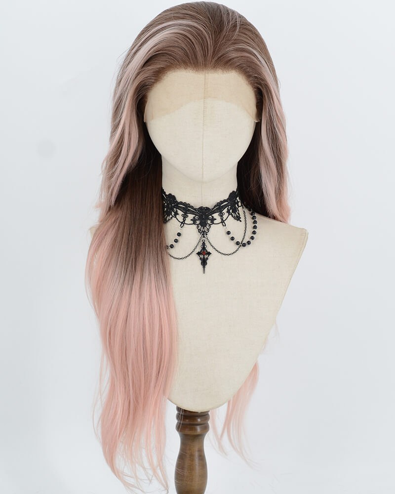 Ombre Pink Synthetic Lace Front Wig WW1058 — view 1