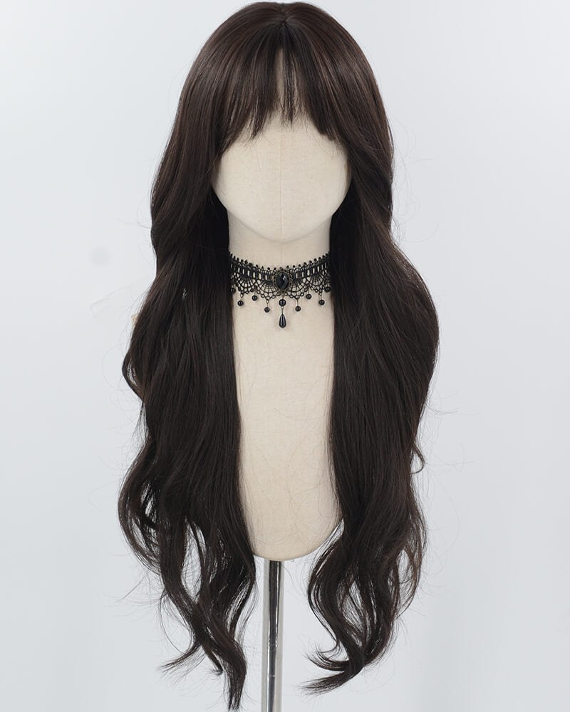 Black Long Wavy Synthetic Wig HW752 — view 1