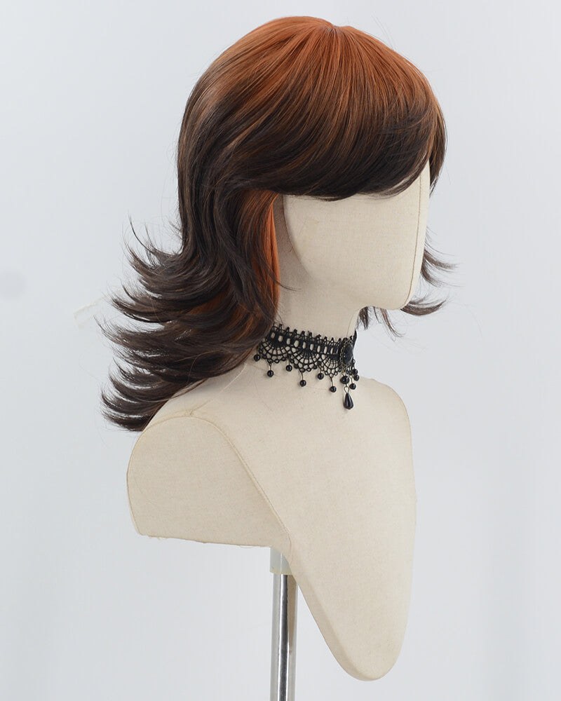 Orange Ombre Black Short Synthetic Wig HW697 — view 2