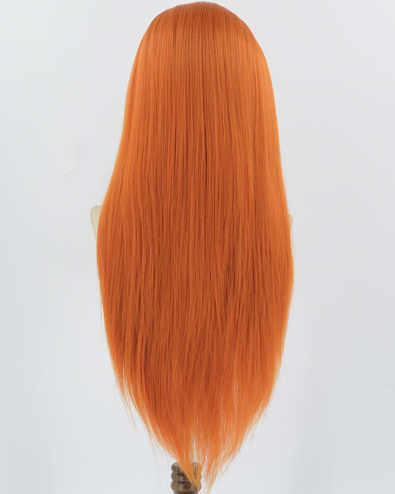 Orange Long Yaki Synthetic Lace Front Wig WW897 — view 3