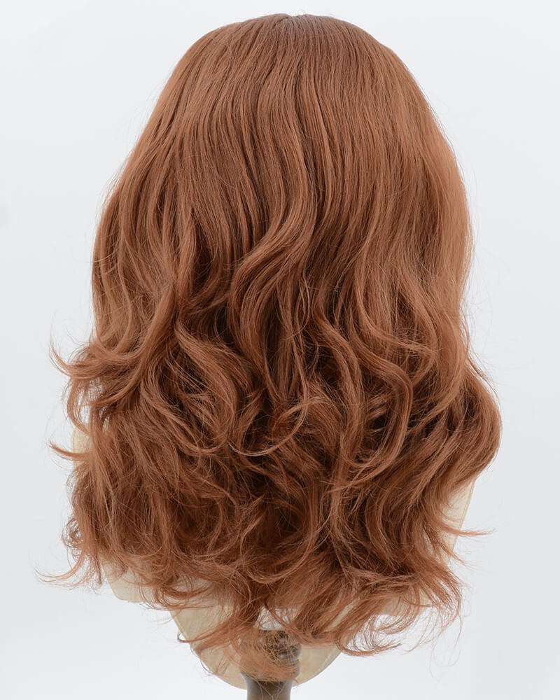 Red Brown Yaki Wavy Synthetic Lace Front Wig WW1047 — view 3