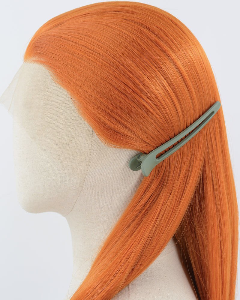 Orange Long Yaki Synthetic Lace Front Wig WW897 — view 2