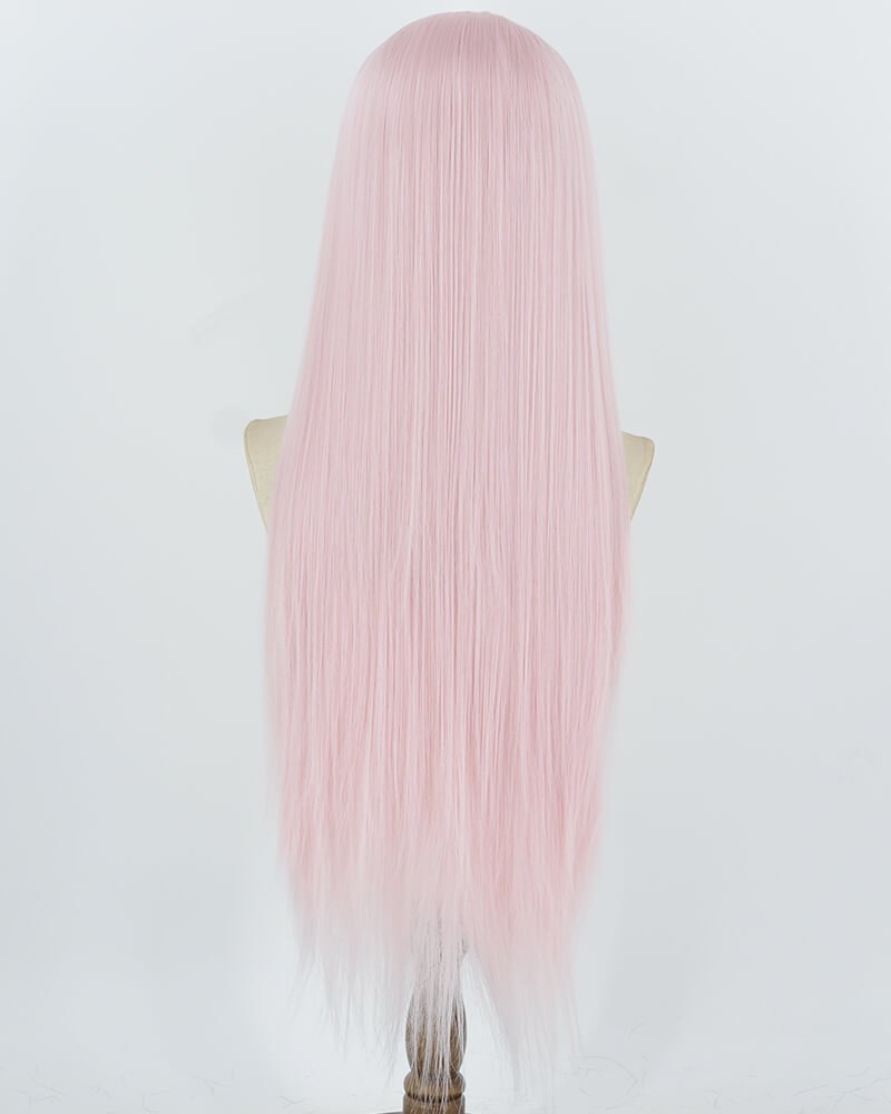 Pink Long Straight Synthetic Lace Front Wig WW1078 — view 3