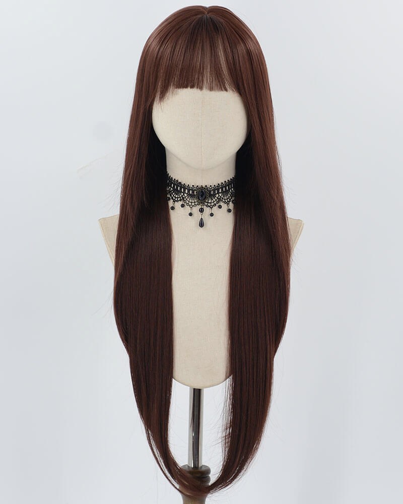 32 inch Brown Red Synthetic Wig HW660 — view 1