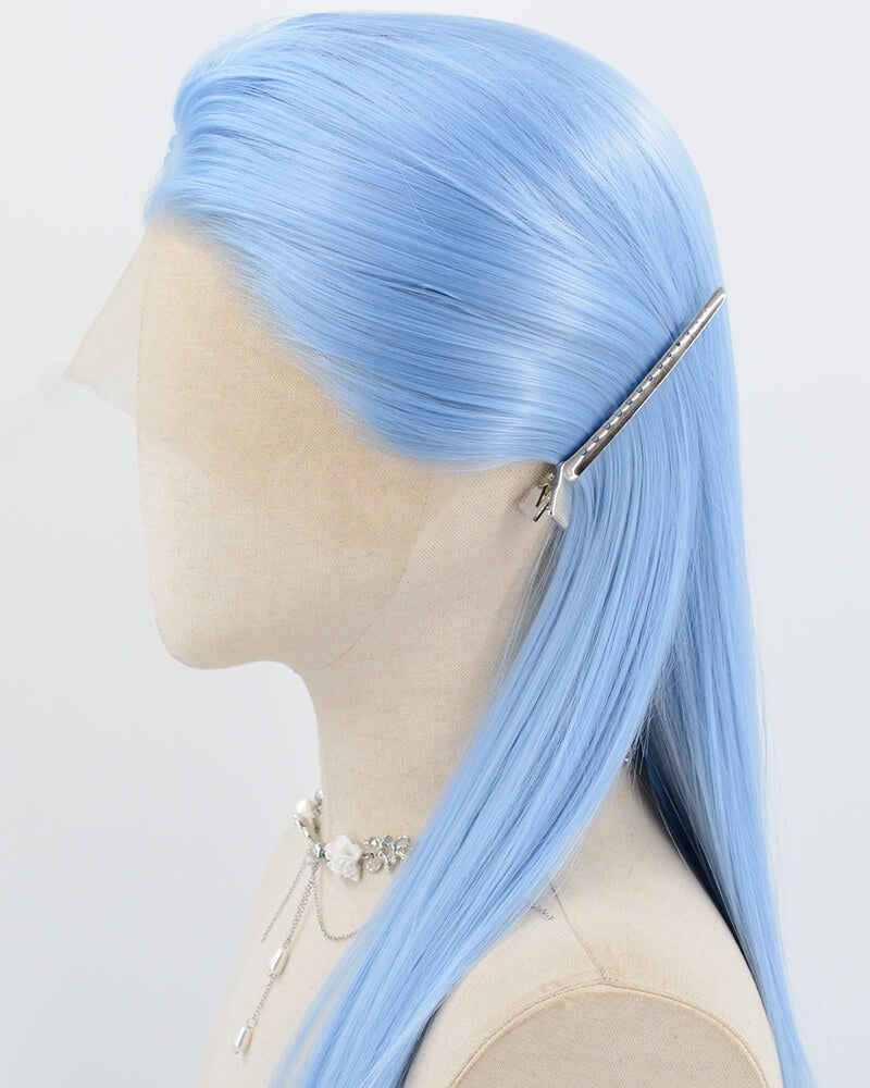 Blue Long Straight Synthetic Lace Front Wig WW994 — view 4