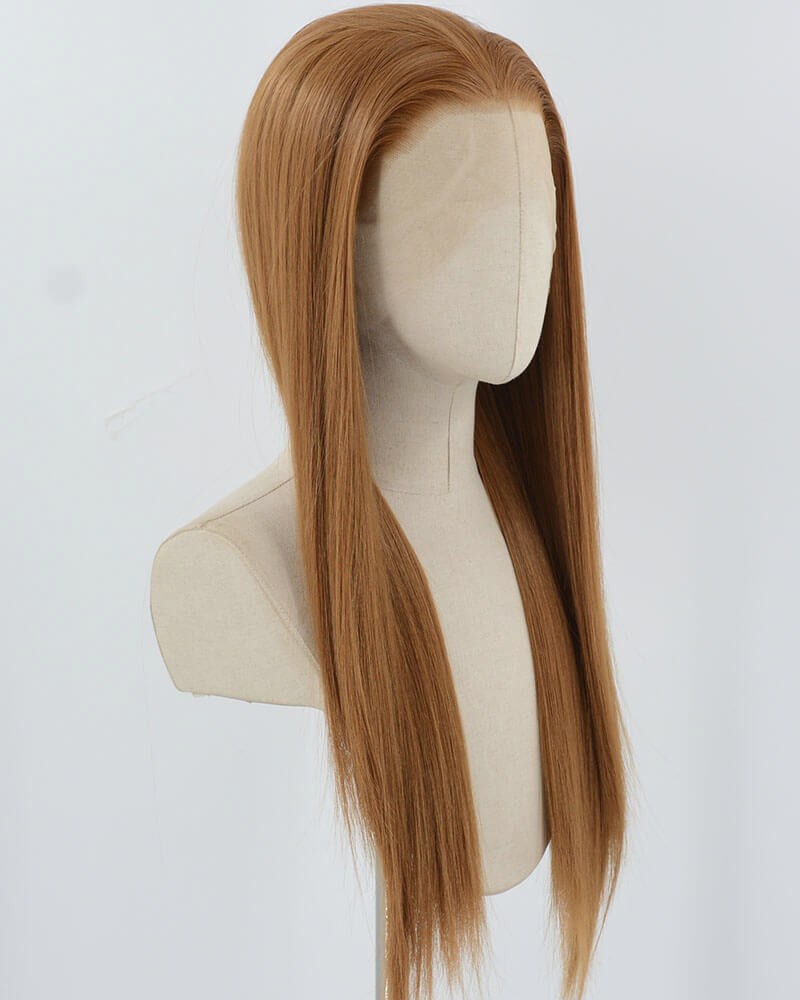 Brown Long Straight Synthetic Lace Front Wig WW890 — view 2