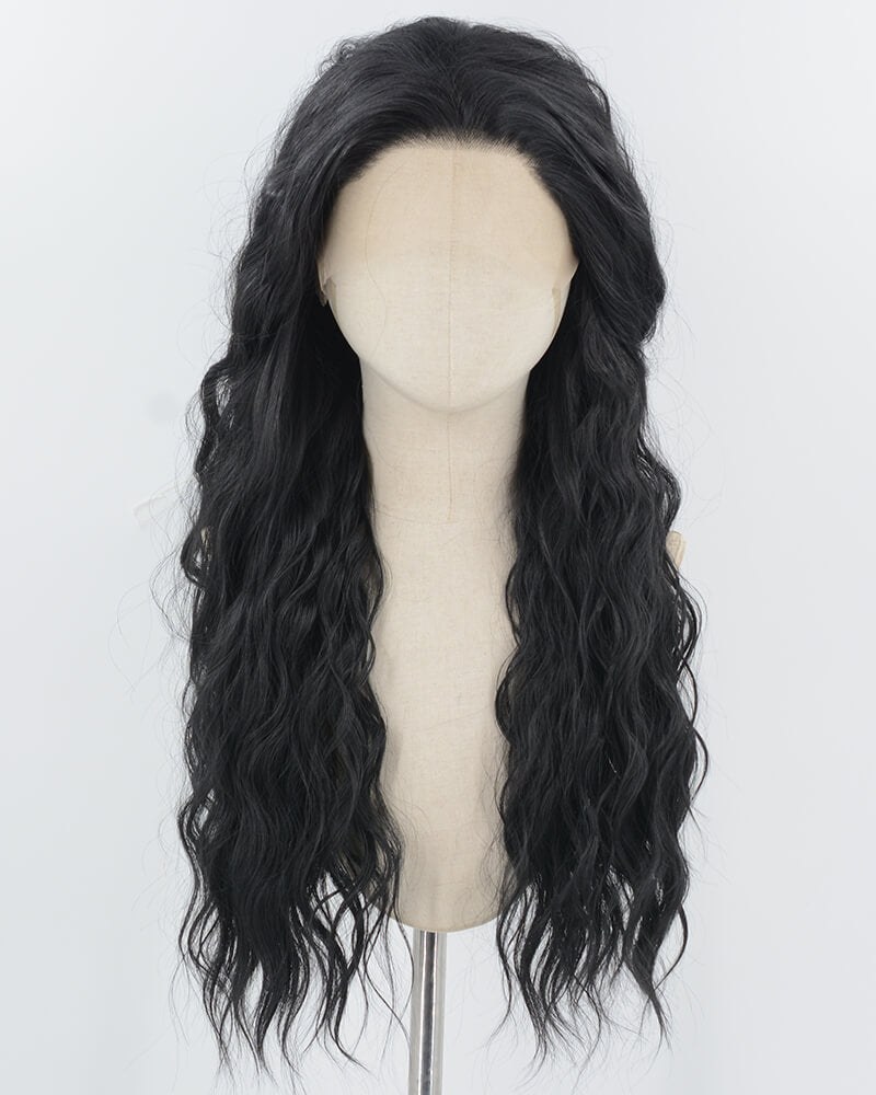 Black Curly Synthetic Lace Front Wig WW968 — view 1