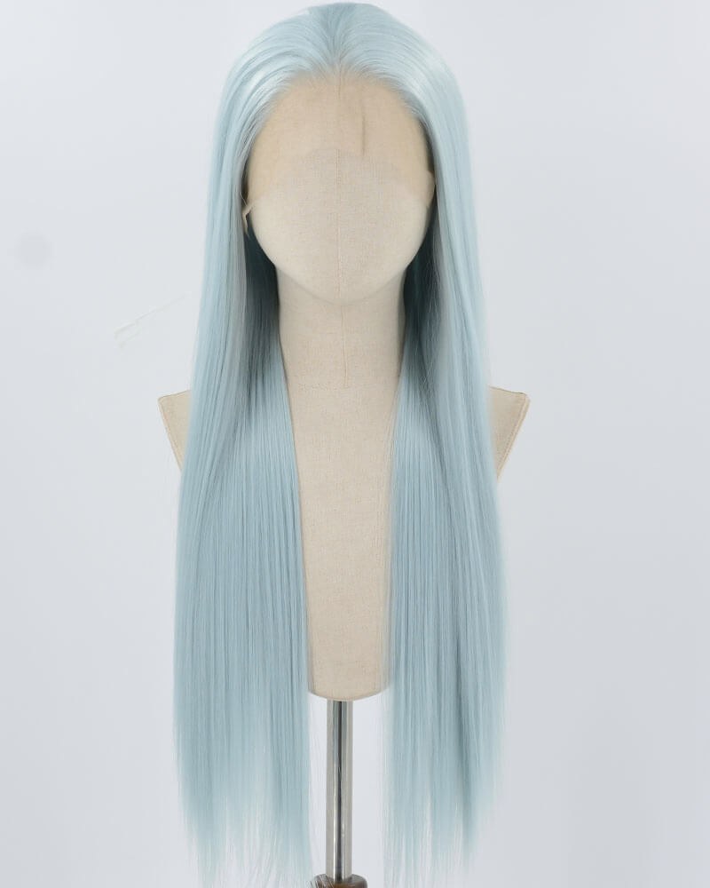 Grey Green Blue Synthetic Lace Front Wig WW889 — view 1