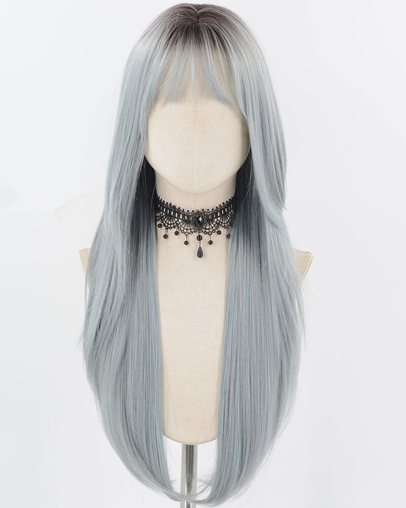 Ombre Blue Long Synthetic Wig HW682 — view 1