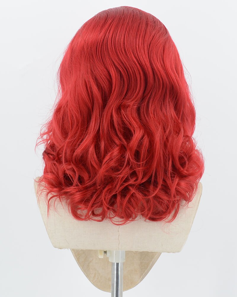Red Wavy Synthetic Lace Front Wig WW1050 — view 3