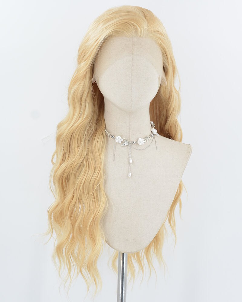 Blonde Curly Synthetic Lace Front Wig WW969 — view 1