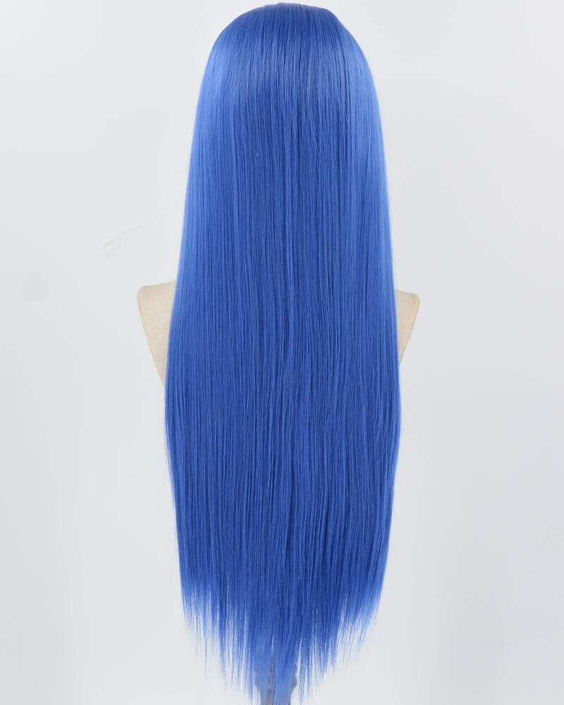 Blue Long Straight Synthetic Lace Front Wig WW1038 — view 3