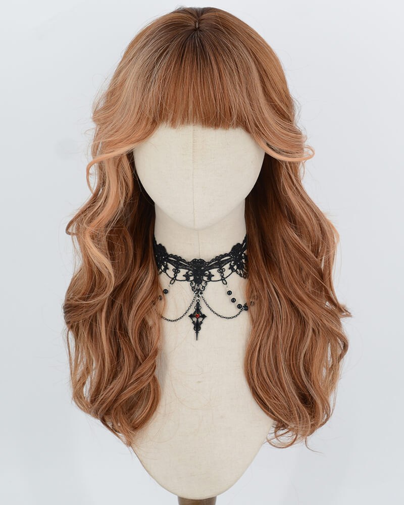 Ombre Copper Brown Wavy Synthetic Wig HW857 — view 1