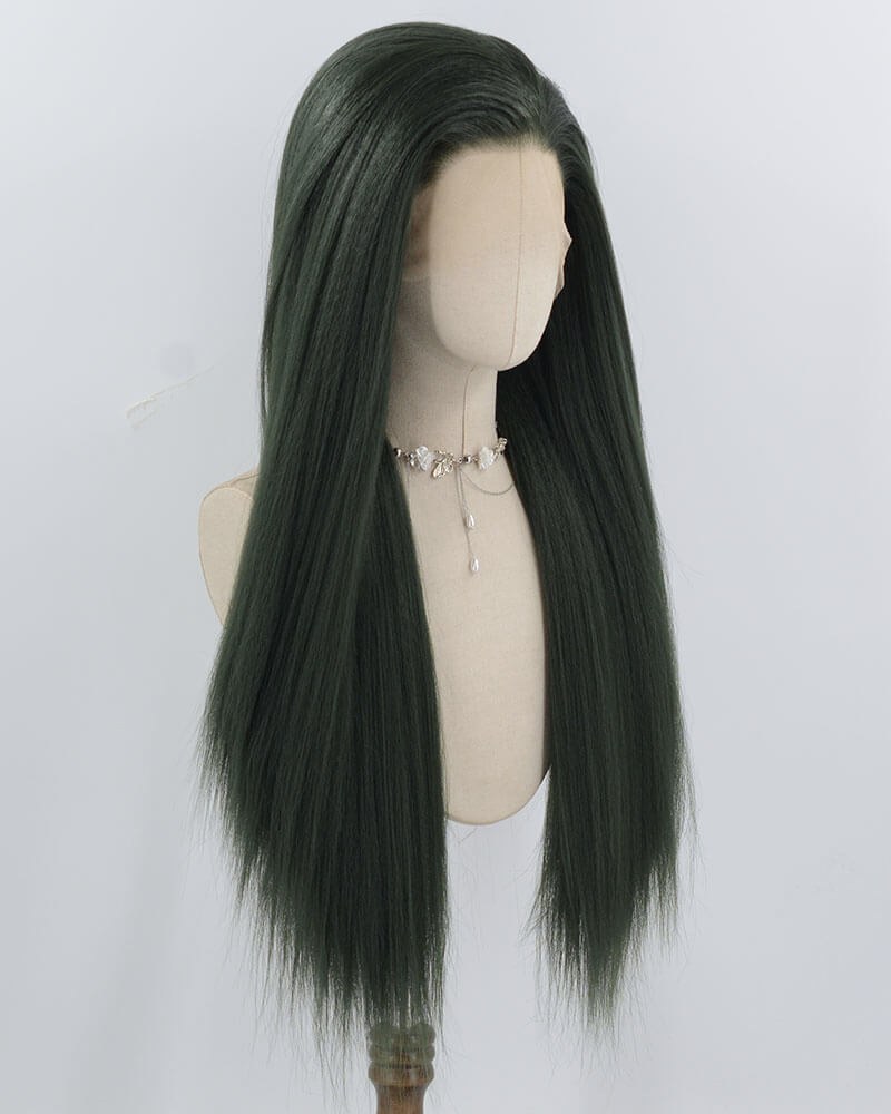 Dark Green Yaki Synthetic Lace Front Wig WW979 — view 2