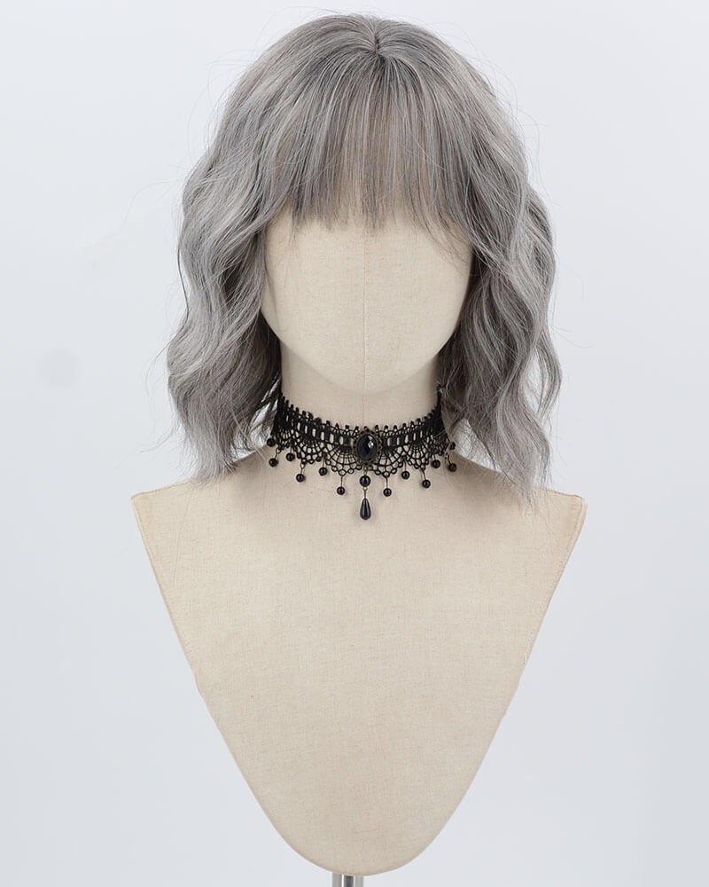 Grey Curly Short Synthetic Wig HW776 — view 1