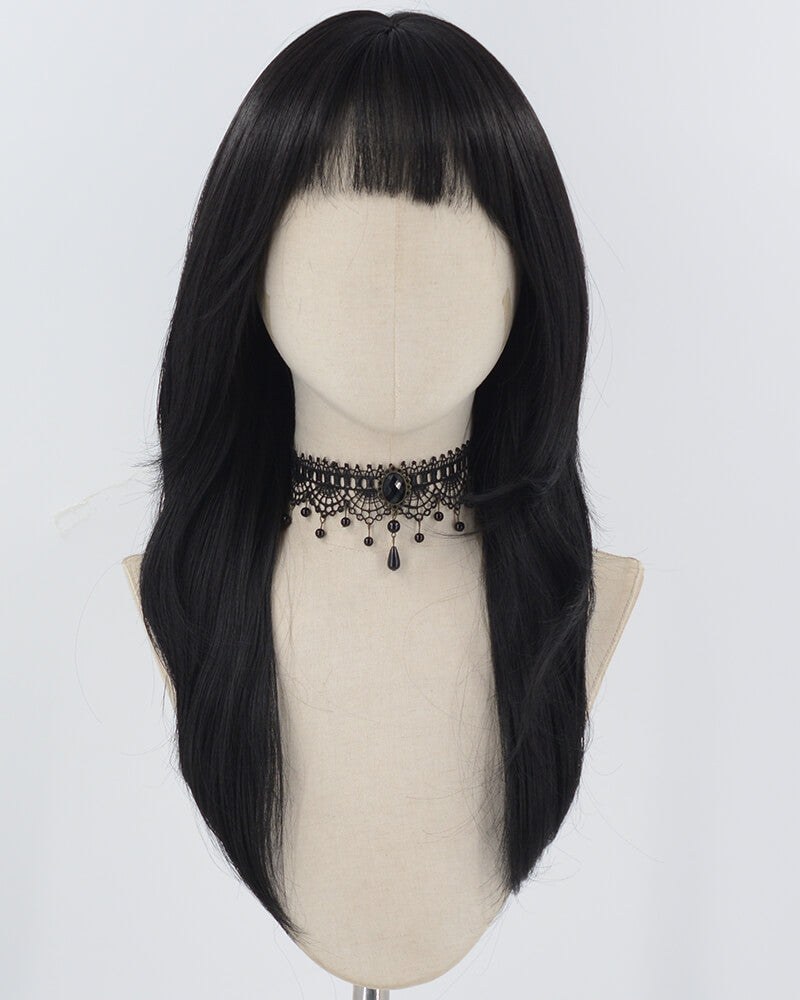 Black Natural Wavy Synthetic Wig HW711 — view 1