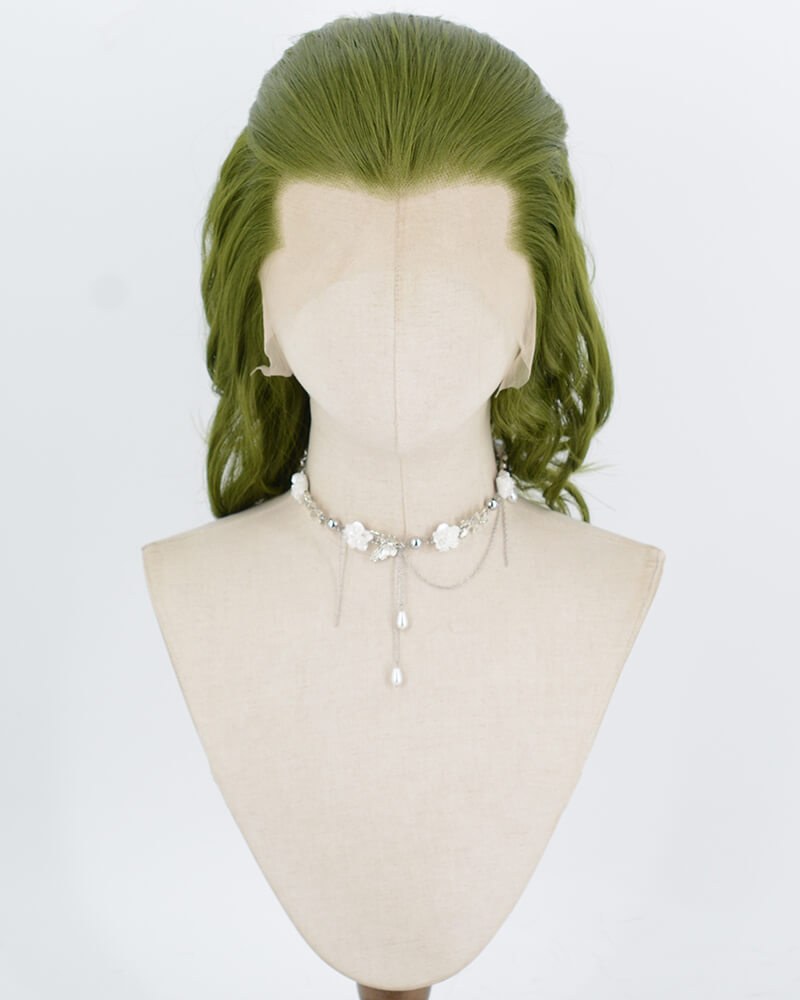 Green Wavy Joker Cosplay Synthetic Lace Front Wig WW1052 — view 1