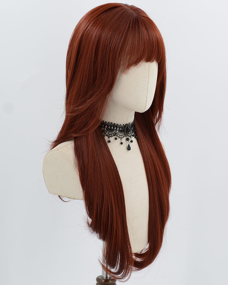 Long Copper Red Synthetic Wig HW798 — view 2