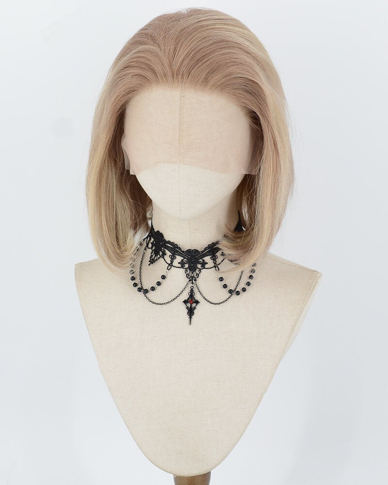 Ombre Blonde Short Human Hair Wig HT044 — view 1